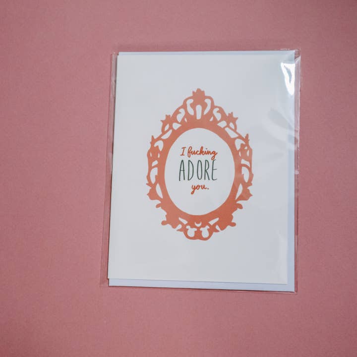 Dumblebunny Crafts - Wholesale Love Card - I Fucking Adore You - A2 Greeting Card, Blank Inside3