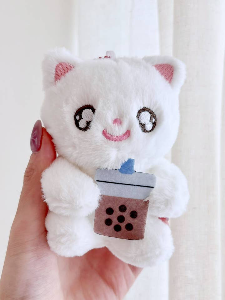 Maobabie Boba Cat Plush Keychain for wholesale by Maobabie