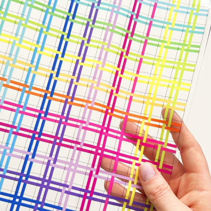 Sassafras Lane Designs - Wholesale Craft Supplies - Rainbow Plaid Clear TPU Vinyl2