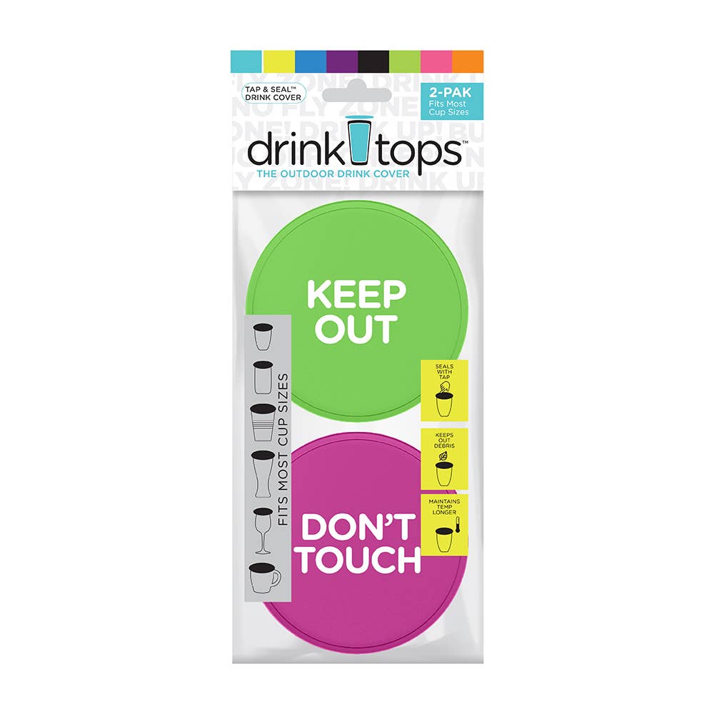 Drink Tops™ - Wholesale Drink Lids - TAP & SEAL Drink Covers - Hanger 2/PK14