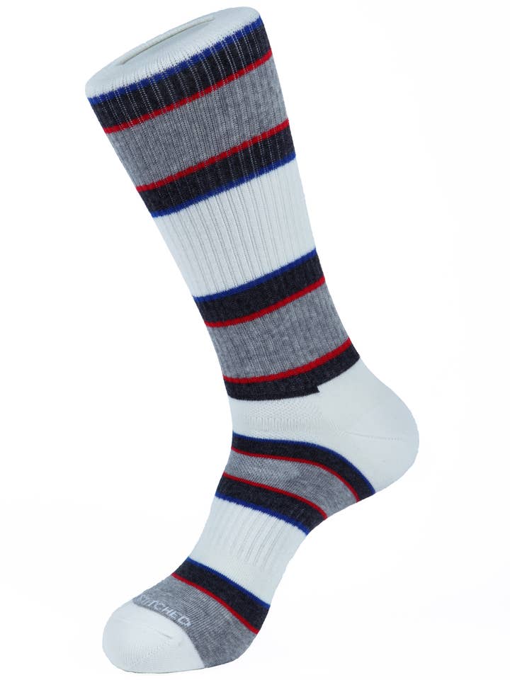 Retro Stripe Athletic Socks for wholesale by Unsimply Stitched