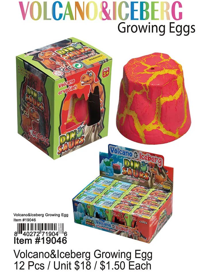 Vulkan og isbjerg voksende æg 12 stk. . for engroshandel hos Puka Creations