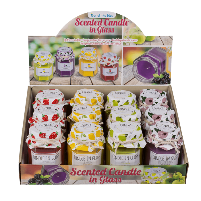 Out of the blue KG - Wholesale Jar/Filled Candle - Scented candle in jar glass (strawberry,3