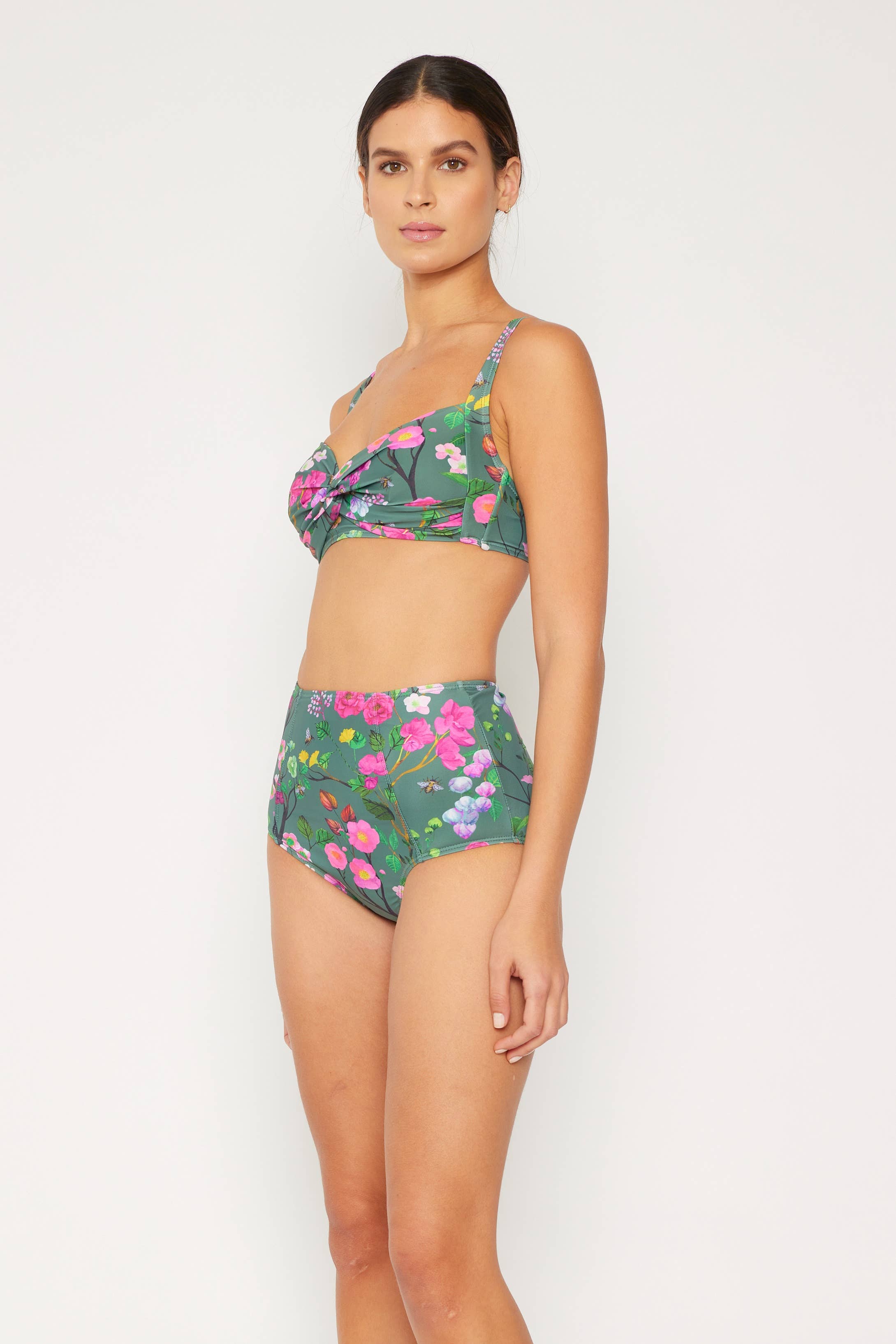 MARINA WEST SWIM - Wholesale Two Piece Swimsuit - Women's - Vintage style high waisted 2 piece swim-B2808_CB Forest3