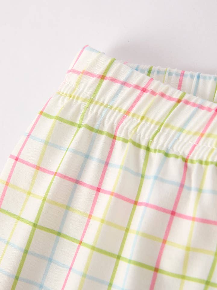Rylee Faith Designs - Wholesale Top & Short Set - Kids - Boys Back to School Pencil Smock Embroidered Plaid Set