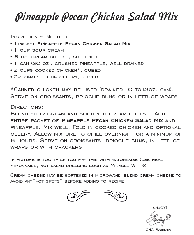 Country Home Creations - Wholesale Dip - 
Artisan Kitchen Pineapple Pecan Chicken Salad Mix
2