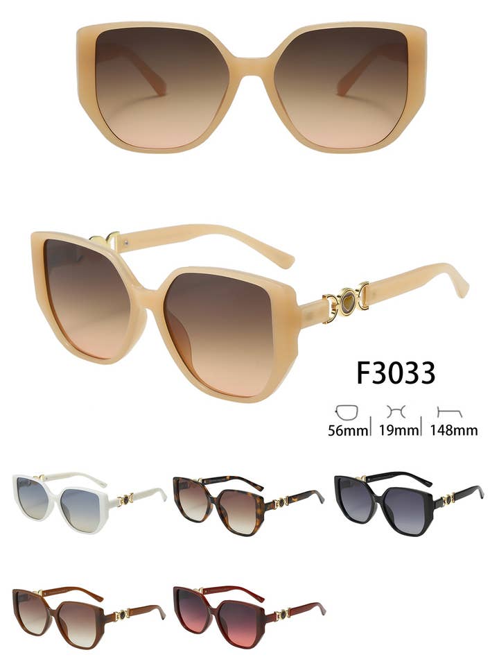 F3033, Mid-Sized Simple and Elegant Style with Heart Design on Arm for wholesale by Prime Opticals