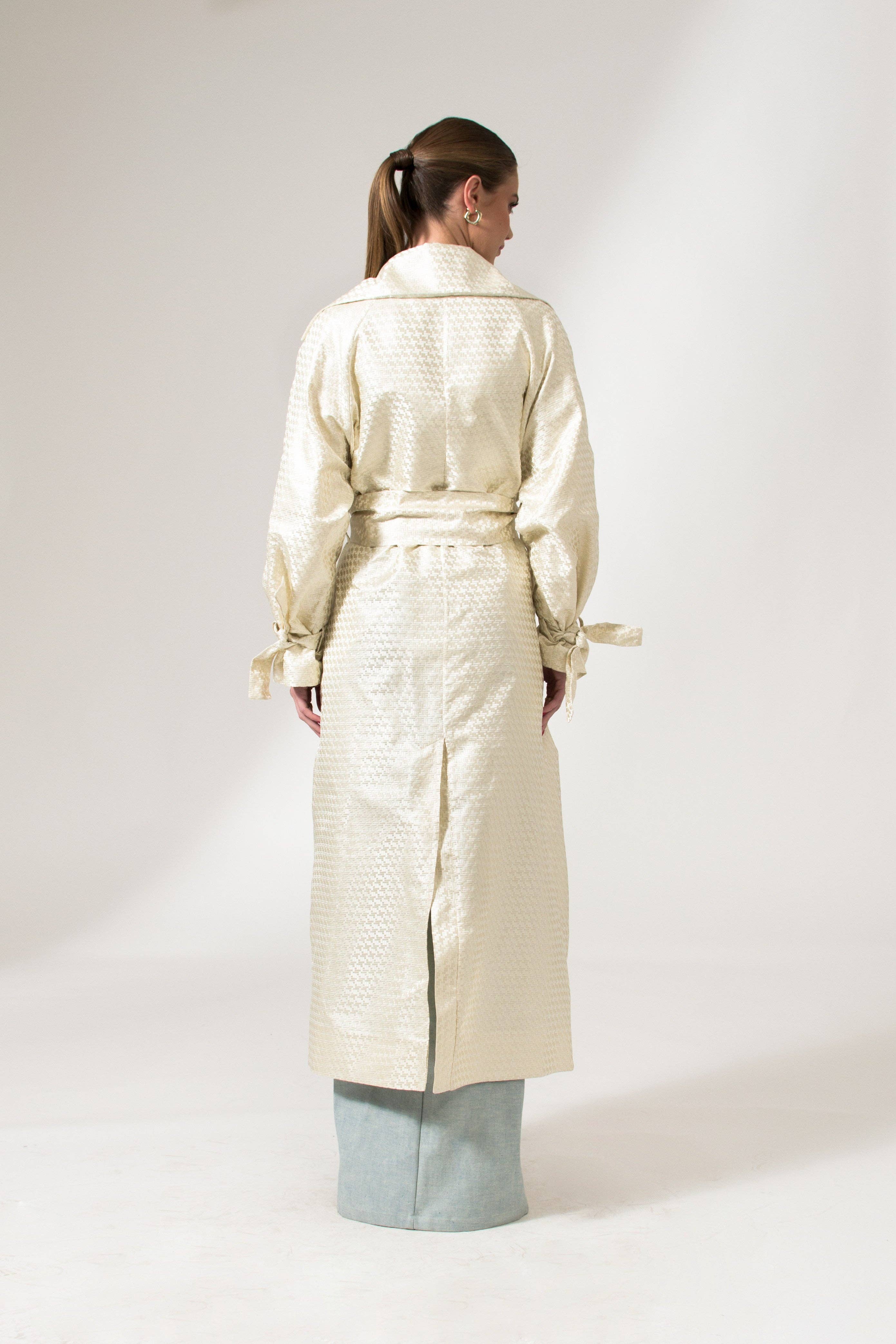 Cream White The Mae Trench Coat for wholesale on Faire7
