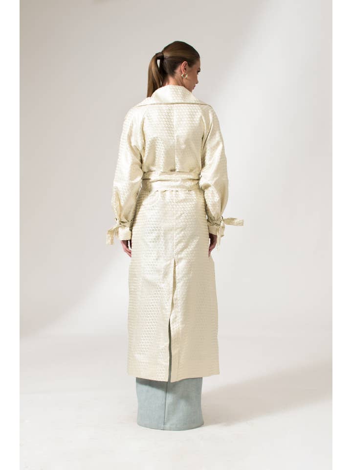 Cream White The Mae Trench Coat for wholesale on Faire7