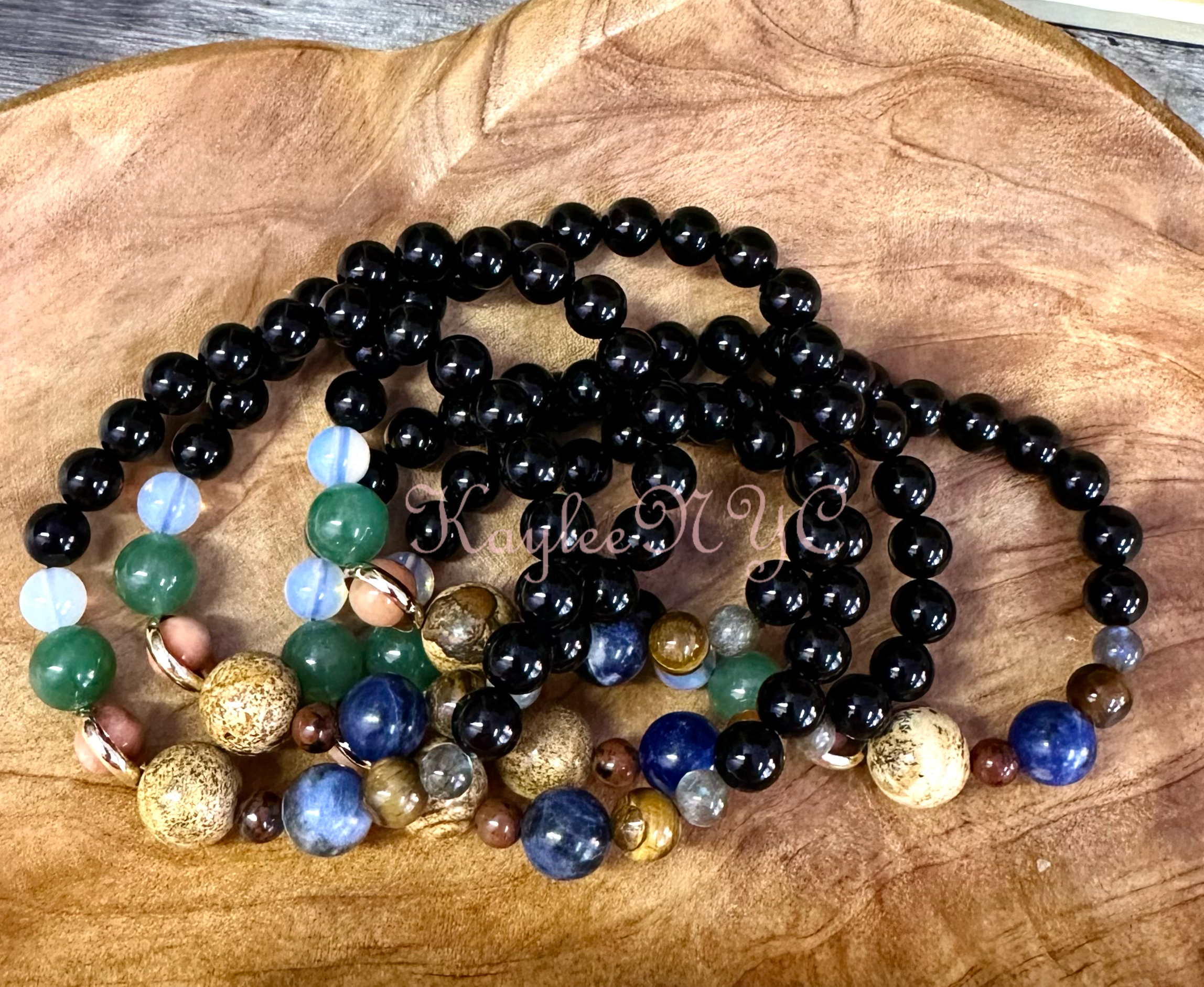 KayleeNYC - Vendita all'ingrosso Parure di gioielli - Braccialetto elastico di cristalli per guarigione Sistema Solare, 19 cm3