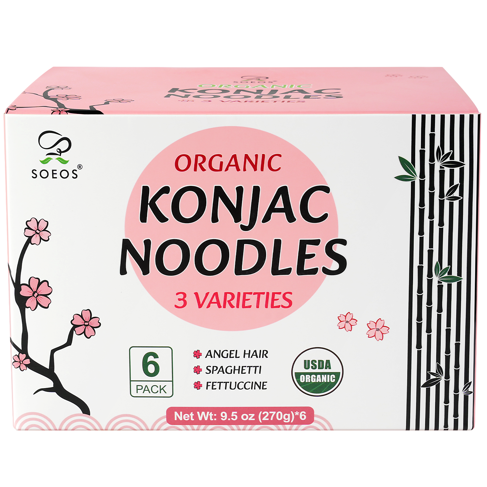 soeos - Wholesale Pasta - Soeos Organic Konjac Noodles, 52. 8 oz (8.8 oz*6), 6 Pack1