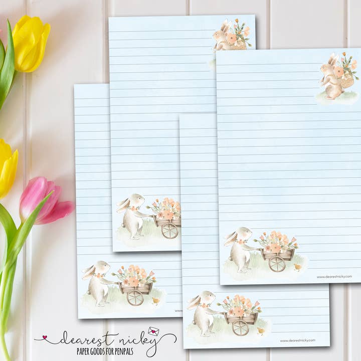 Flower Cart Coelho Papel Escrita por atacado de Dearest Nicky / Mouse & Wren