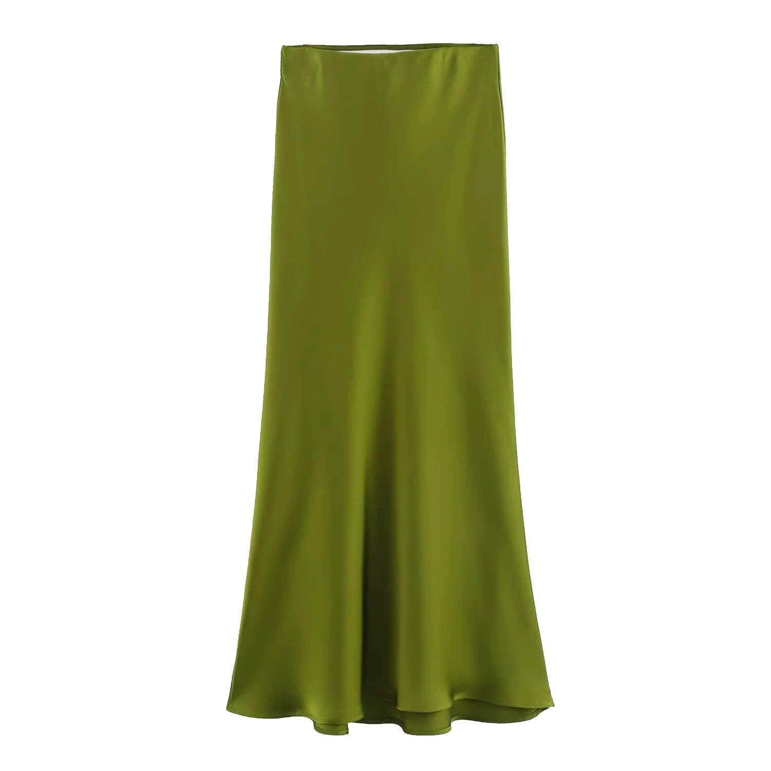 Sweetkama – wholesale Skirt – Women’s – Ladies Solid Color Satin Midi Skirt 55159