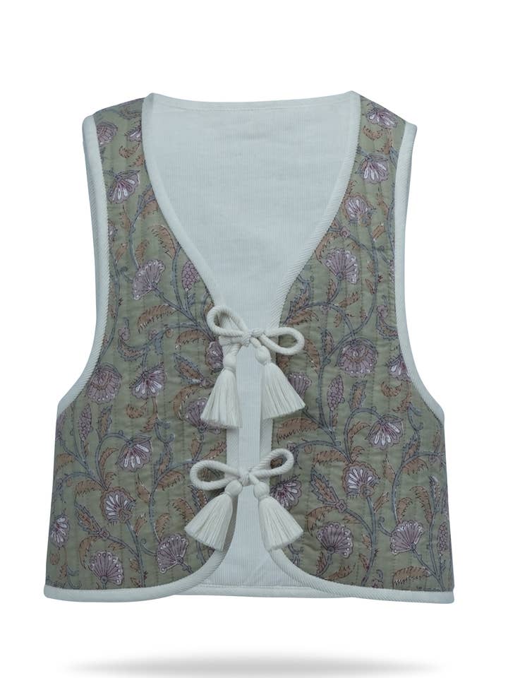 Jane Reversible Quilted Jacket : OFF-WHITE : Infant : Toddler : Tween for wholesale by Yo Baby