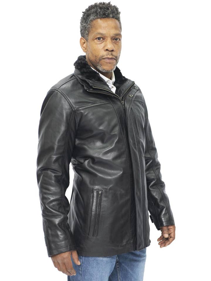Infinity Leather (Upperclass Fashions Ltd) - Wholesale Leather Jacket - Men's - Mens Leather Mid Length Coat-Hanoi
