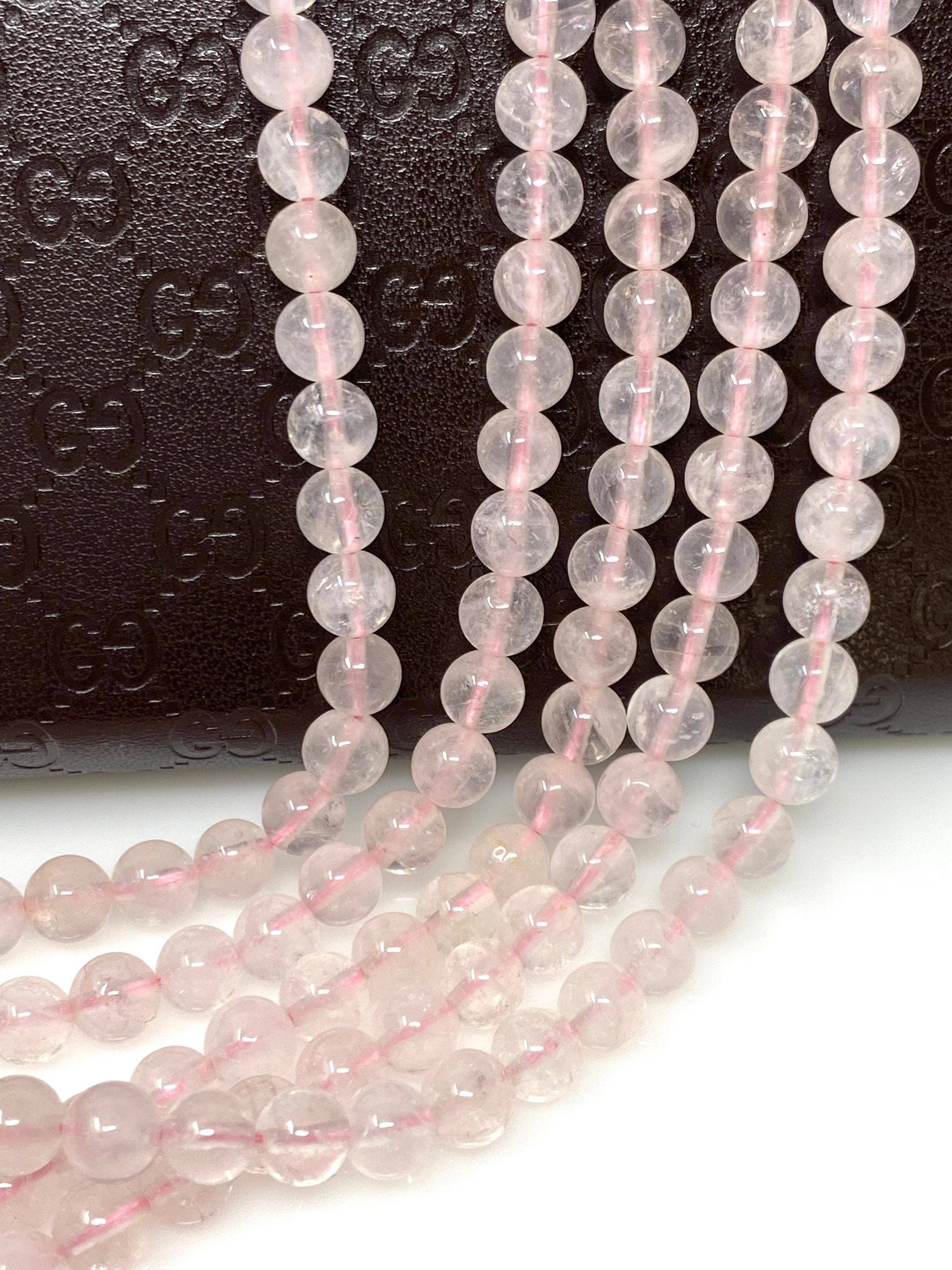 Akstar Gems - Wholesale Beads - 6.5mm Rose Quartz Gemstone Beads, Jewelry Supplies for Jewelry Making, Wholesale Bulk Beads, AAA Quality, 15” Strand2