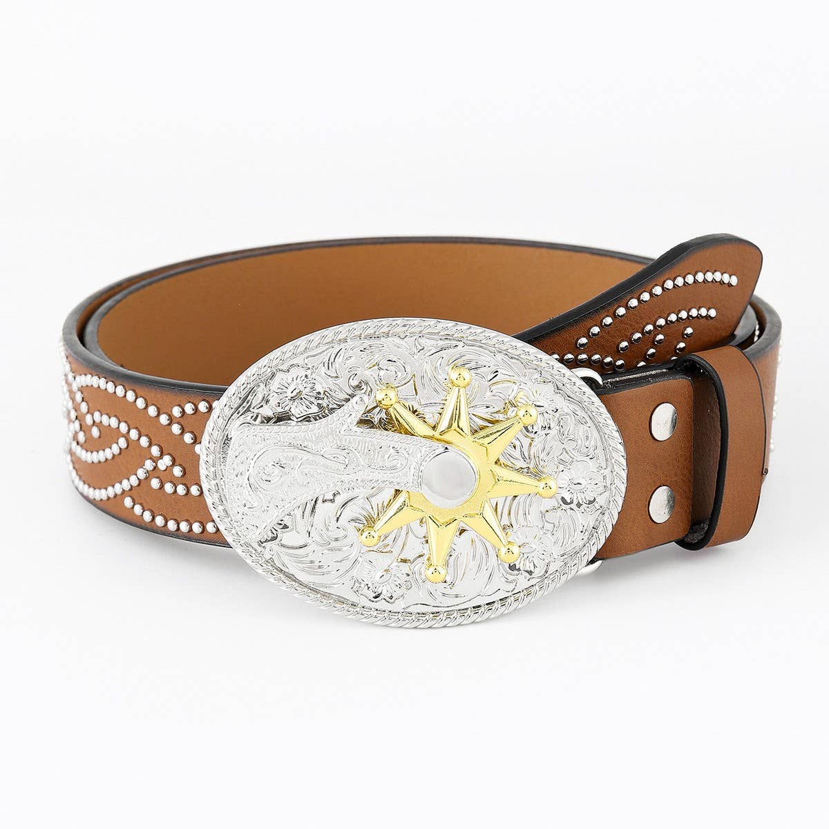 ACCITY - Wholesale Belt - Women's - WESTERN DENIM BELT WITH ENGRAVED EMBOSSING_CWABE04133