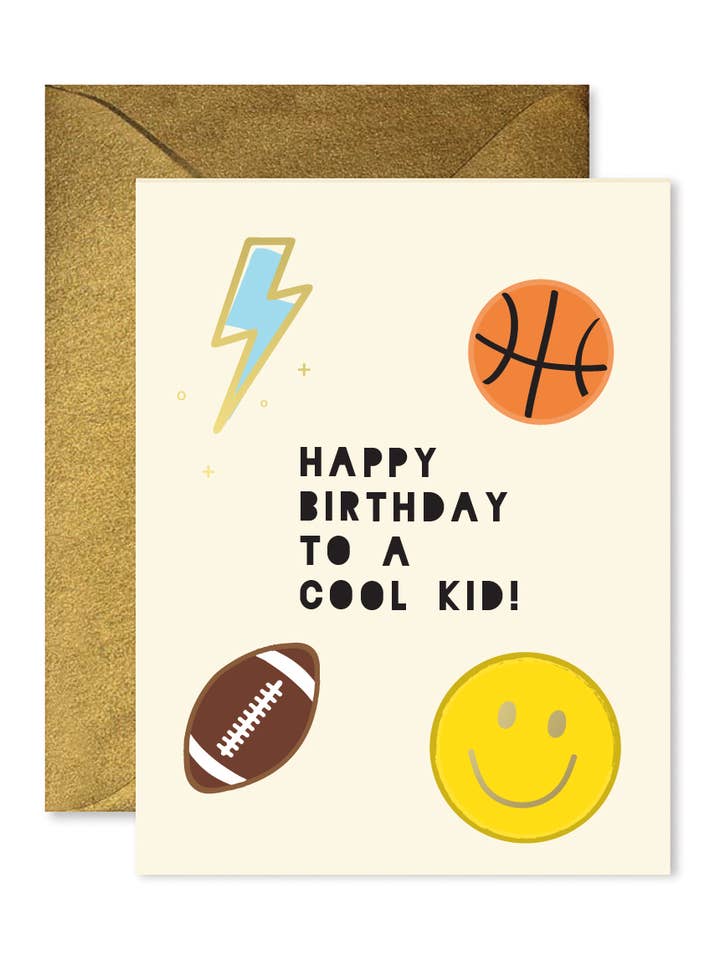 Carte de vœux d'anniversaire Cool Kid pour la vente par Ginger P. Designs
