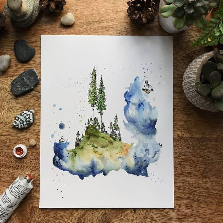 Onde lavaggio via - Stampa 8x10 per la vendita all'ingrosso da parte di Rise + Wander