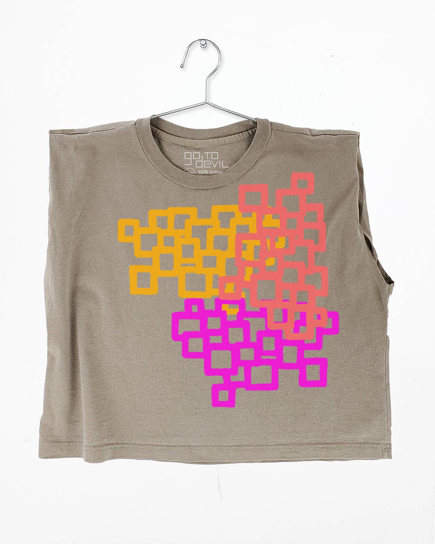 Go To Devil – Großhandel T-Shirt mit Siebdruck – Damen – Squares Heavyweight Muscle T-Shirt für Damen3