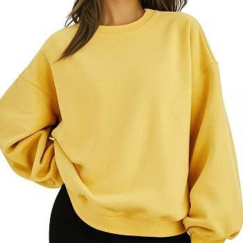 Masyal - Wholesale Sweatshirt - Women's - Women Oversize Solid Mock Neck Sweatshirt for Game Day12