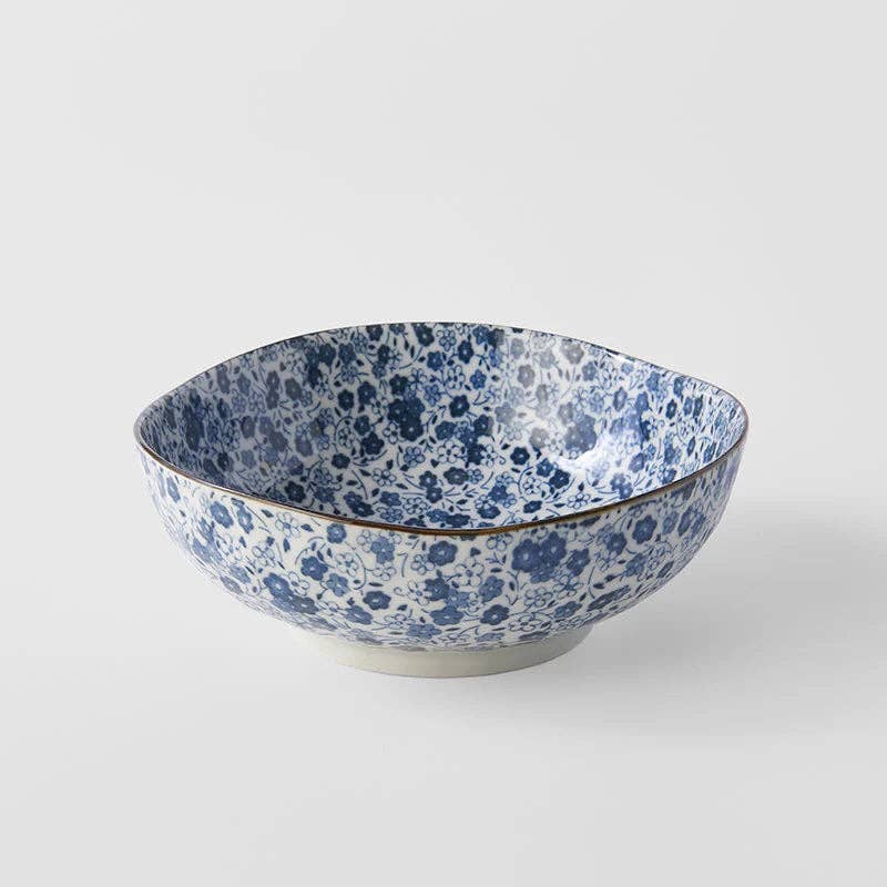 Made In Japan Tableware – wholesale Bowl – Blue Daisy uneven medium bowl 16cm2