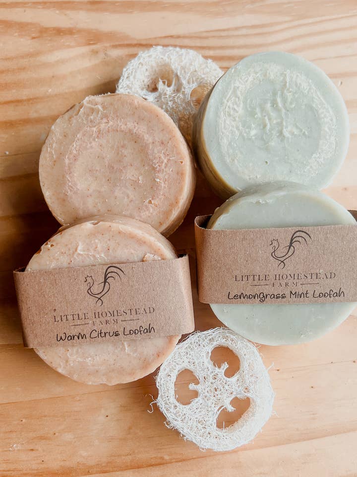 Loofah Soaps for wholesale by Little Homestead Farm