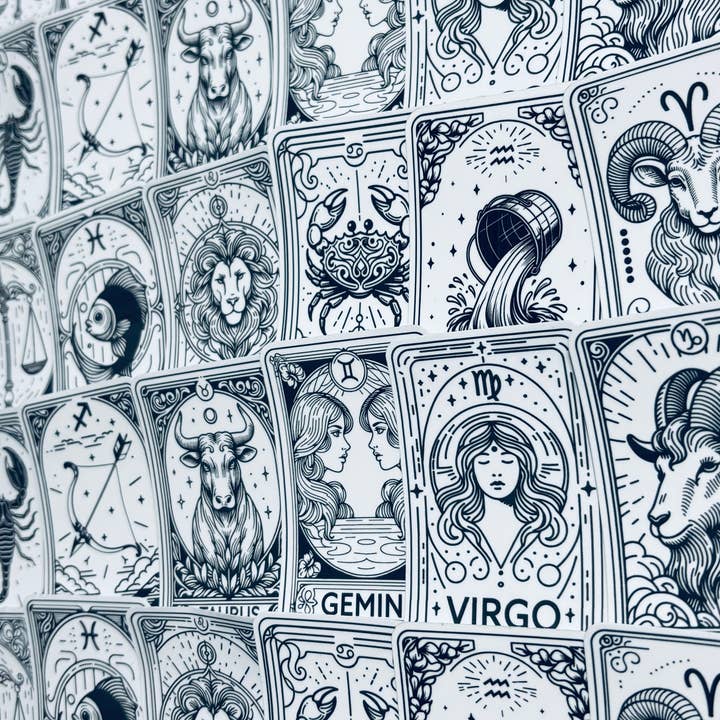 Kraftmir - Wholesale Phone & Laptop Stickers - Scorpio Zodiac Sticker | Tarot Themed Zodiac Sticker 4