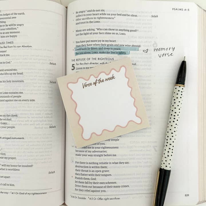 Grow in Grace - Wholesale Sticky Notes - Bible verse of the week sticky note pad, Christian notes