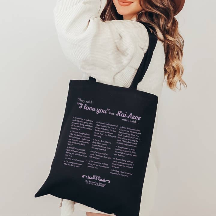 The Bean Workshop - Wholesale Tote Bag - Women's - Kai Azer Book Quotes Organic Cotton Twill Tote Bag