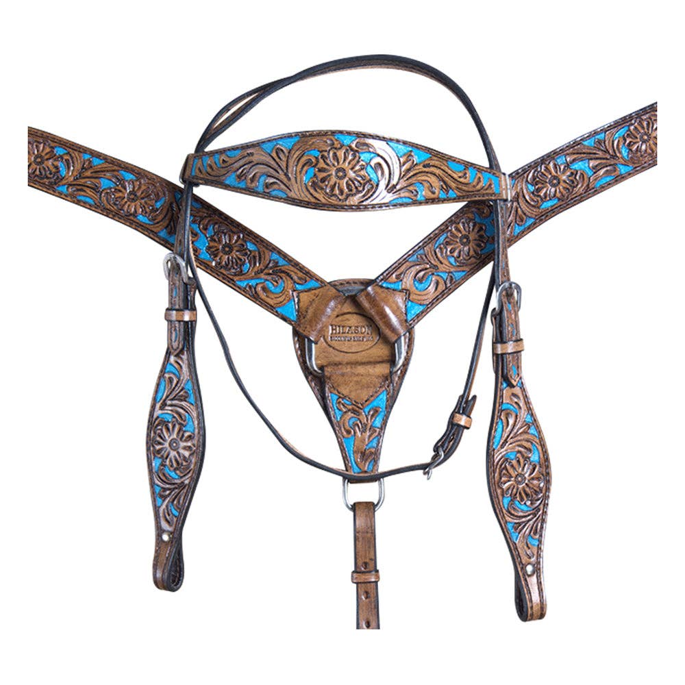HILASON - Wholesale Horseback Riding Gear - HILASON Western Horse Headstall Breast Collar Set Tack Genuine American Leather | For Horses Headstalls216