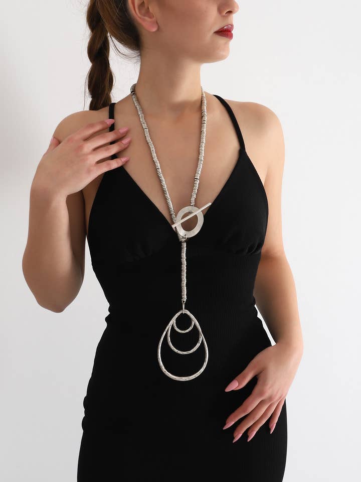 Boho-Halskette für Damen, versilbert aus 925er Sterlingsilber für den Großhandel von Hadley Jewelry