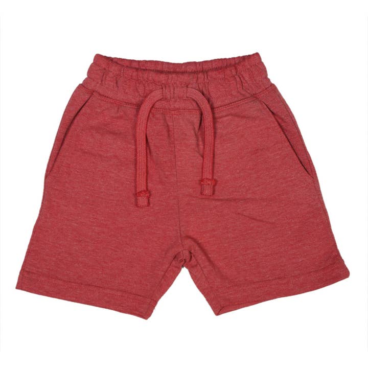 🤍Baby Steps and Mish Kids - Wholesale Shorts - Kids - Kids Heathered Comfy Shorts - Red