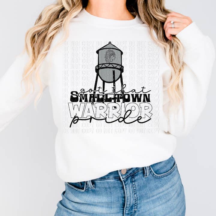 Got That Small Town Warrior Pride Water Tower DTF Transfer for wholesale by K and M Designs
