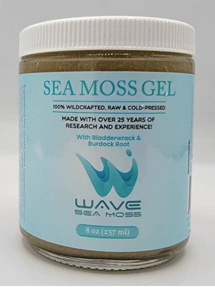 Wave Premium Sea Moss with Bladderwrack & Burdock Root 8oz for wholesale by Wave Sea Moss