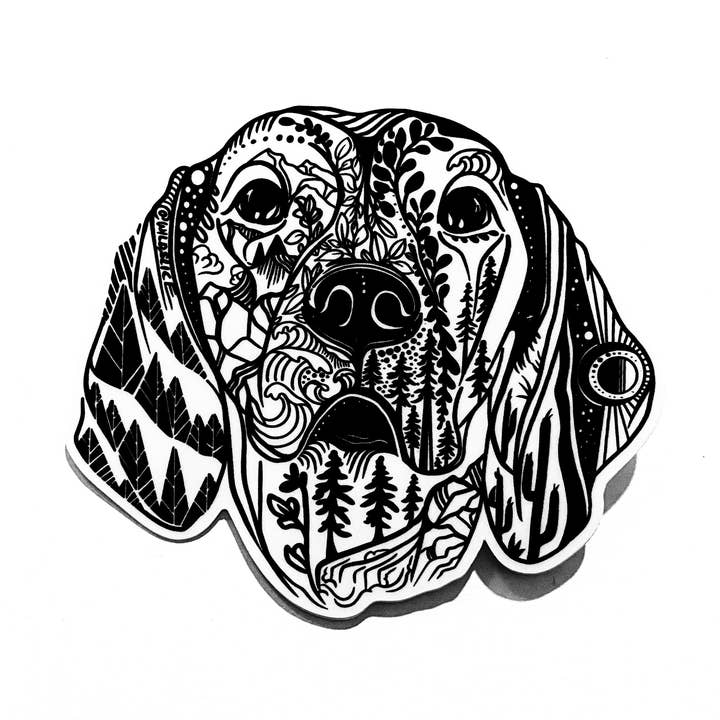 Weimaraner/ Vizsla Dog Sticker for wholesale by Wild Slice Designs