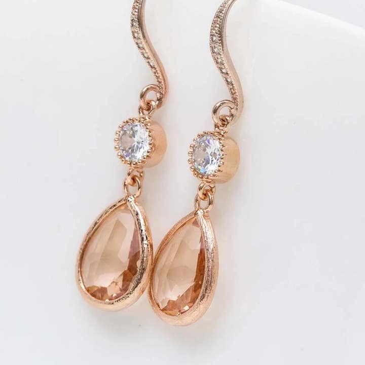 Catalea - Venta al por mayor Pendientes colgantes - Pendientes Bari oro rosa melocotón4