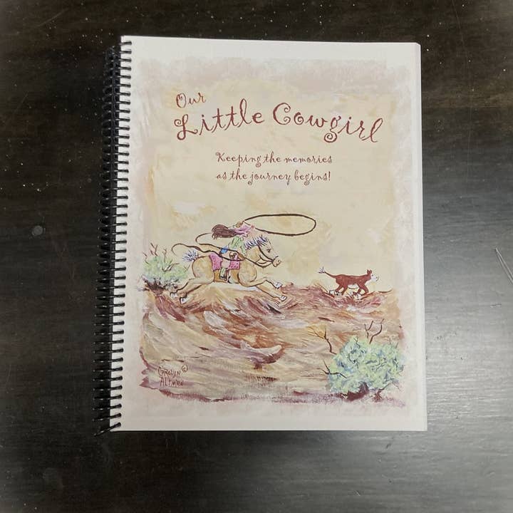 Kleine Cowgirl Breakaway Kalb Roper Baby Erinnerungsbuch für den Großhandel von Carolyn Altman Art / Glory Bee Baby
