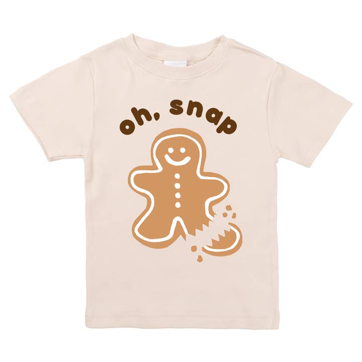 Spunky Stork - Wholesale Screen Printed T-Shirt - Kids - Oh Snap Gingerbread Man Funny Christmas Baby Toddler Top3