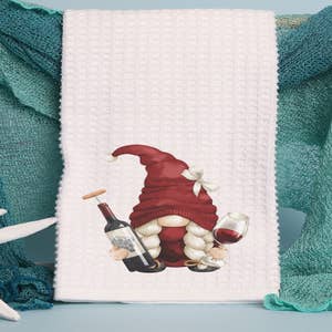 Wine Gnome Kitchen Towel, Wine Kitchen Towel