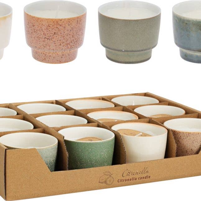 DRYdecorations - Wholesale Jar/Filled Candle - KAARS CITRONELLA aardewerk 1