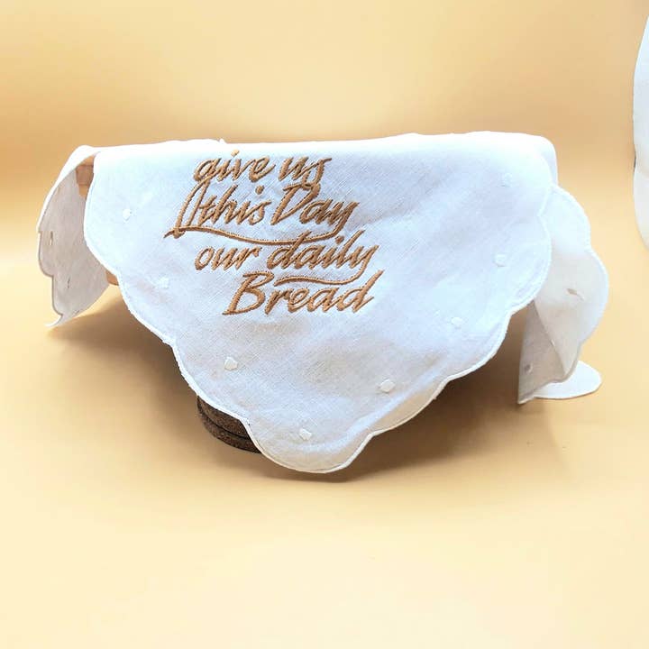 Embroidered Bread Basket liner - Linen for wholesale by KY Creekside Creations