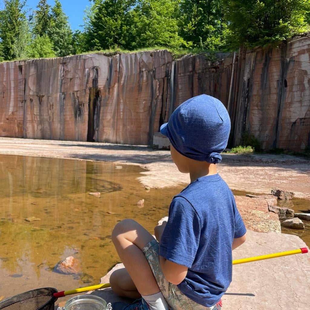 Glückskind - Wholesale Sun Hat - Kids - Royal blue summer cap, merino wool & silk (BIO/GOTS)7