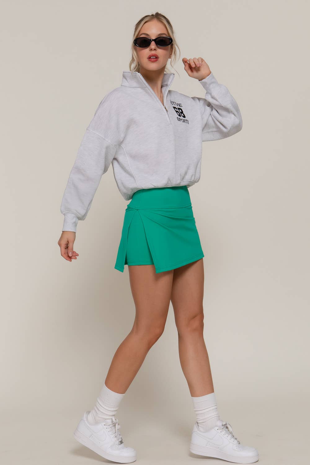 Active Basic | Active USA - Wholesale Athletic Shorts - Women's - Side Slit Style Activewear Skort28