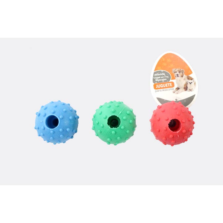 Amomi - Wholesale Pet Fetch Ball - Dog - Spiked Rubber Toy Ball with Hole