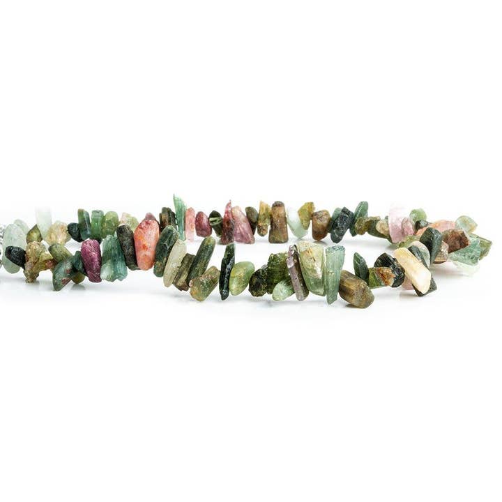 Perles en cristal naturel en tourmaline multicolore 8 pouces 95 pièces pour la vente par The Bead Traders