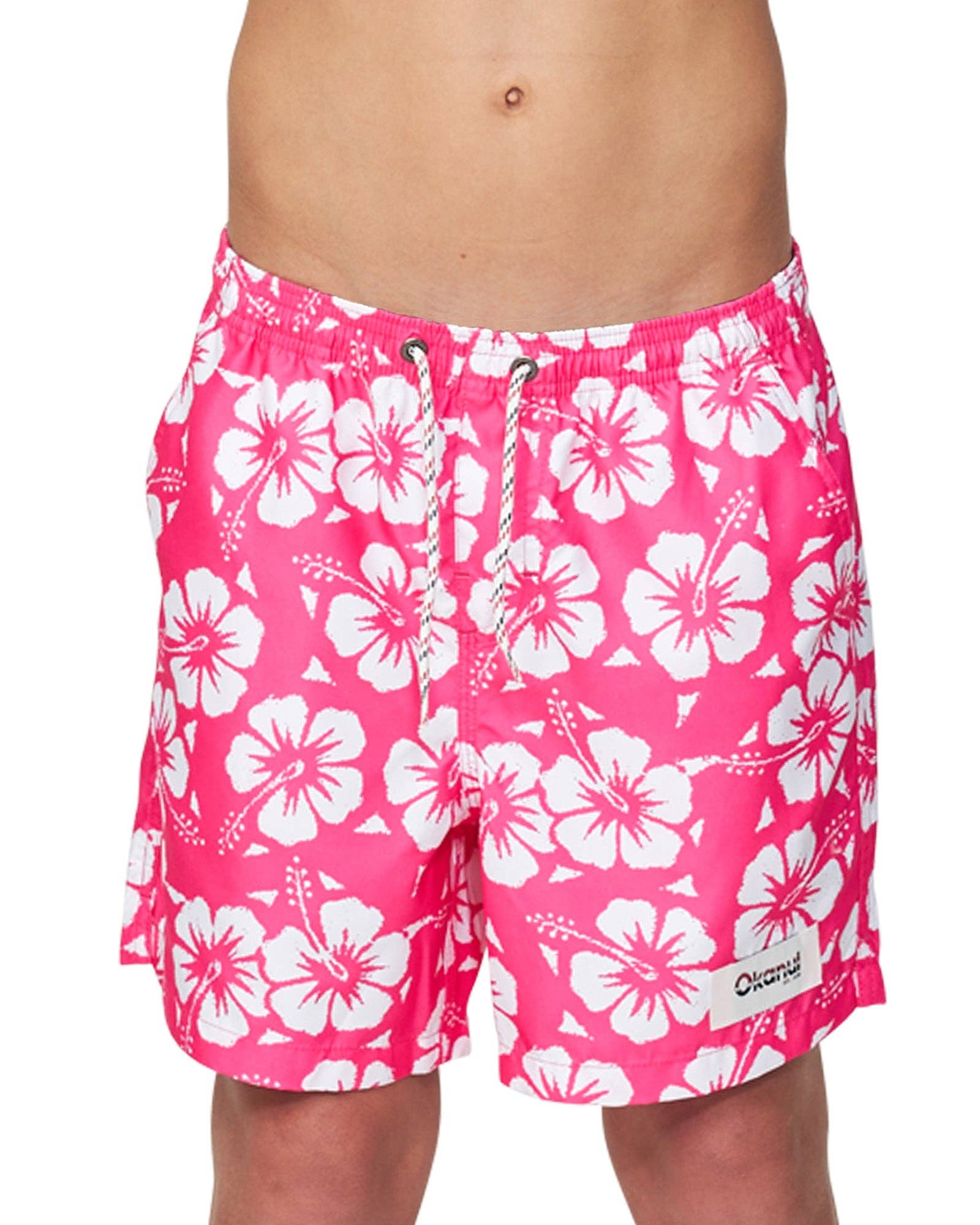 Okanui – Großhandel Badeshorts – Kinder – Badeshorts für Jungen, Hibiscus, Hot Pink6