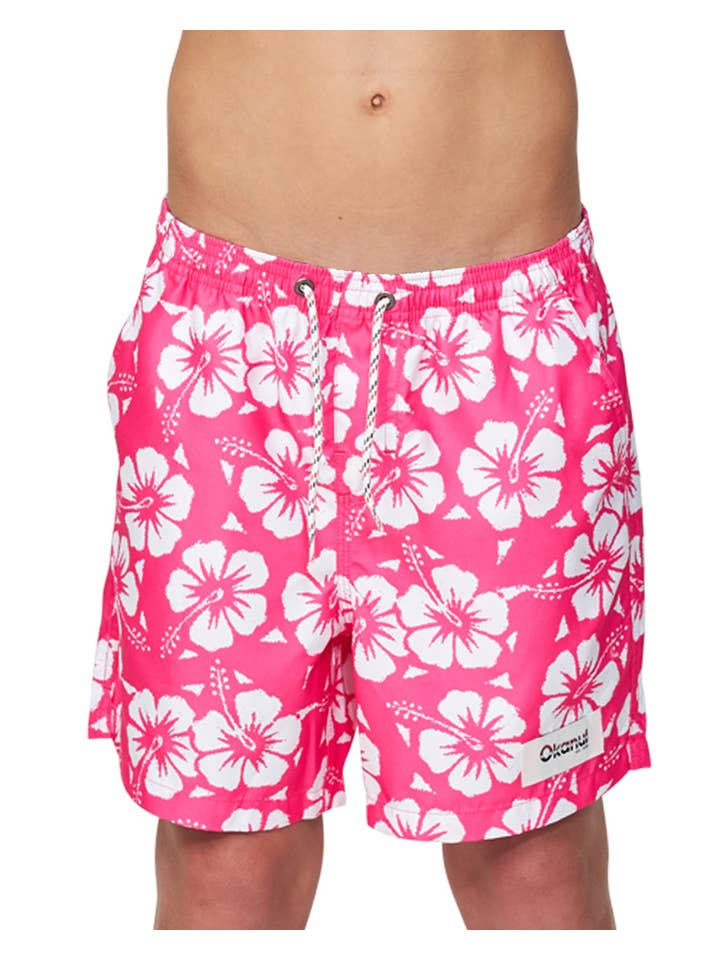 Okanui – Großhandel Badeshorts – Kinder – Badeshorts für Jungen, Hibiscus, Hot Pink6