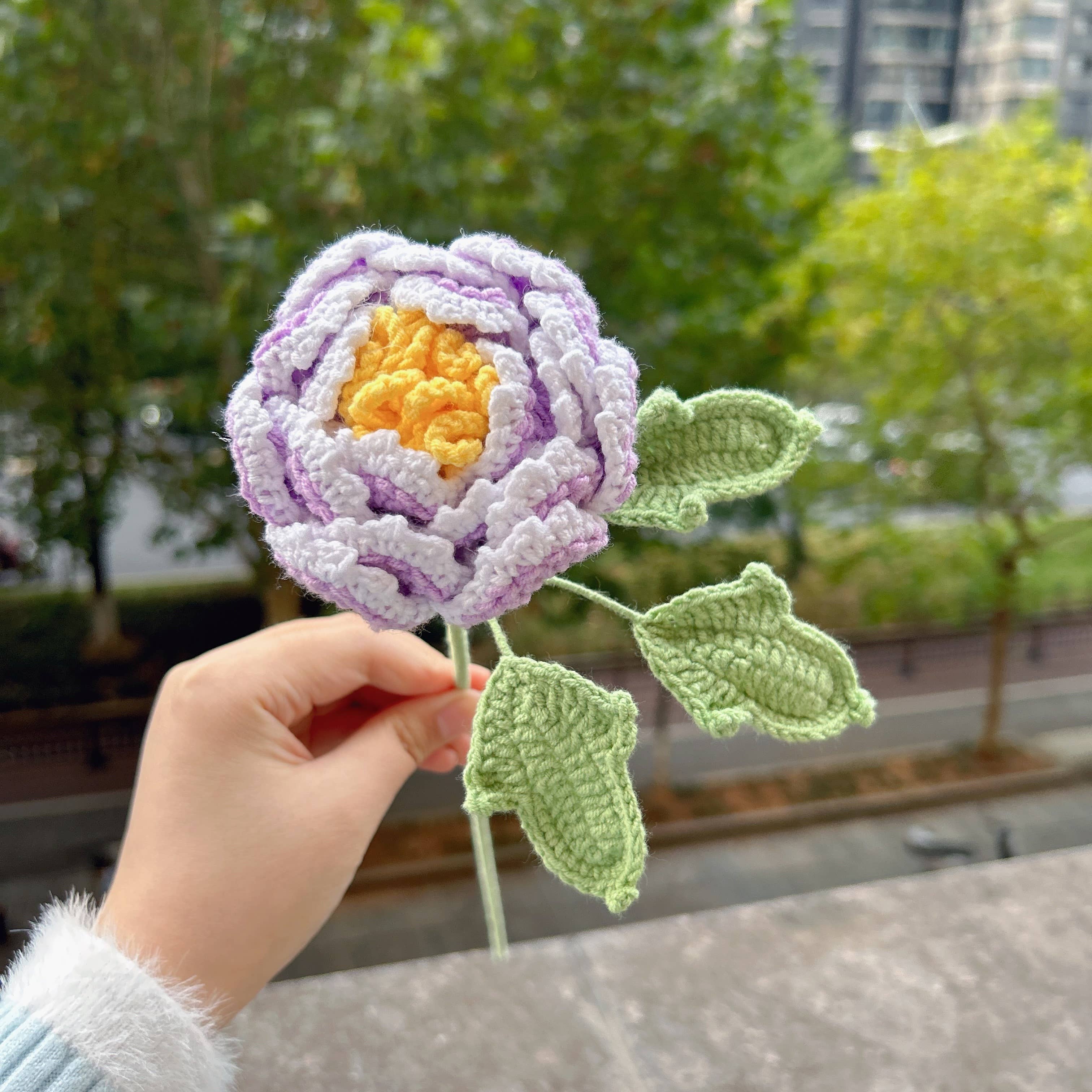 Lilyrosy（Duty free) – Engroshandel Kunstige blomster – Lilyrosy hæklede pæonblomster, håndlavede gaver9