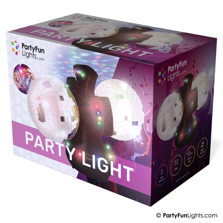 PartyFunLights Europe B.V. – wholesale Light-up toy – Kids & baby – PartyFunLights - disco lamp - double mirror ball - rotating -